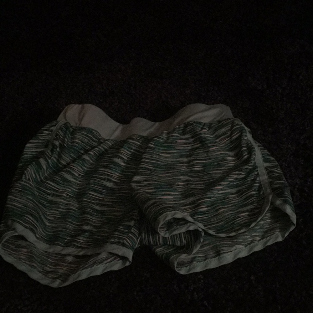 Teal and white shorts